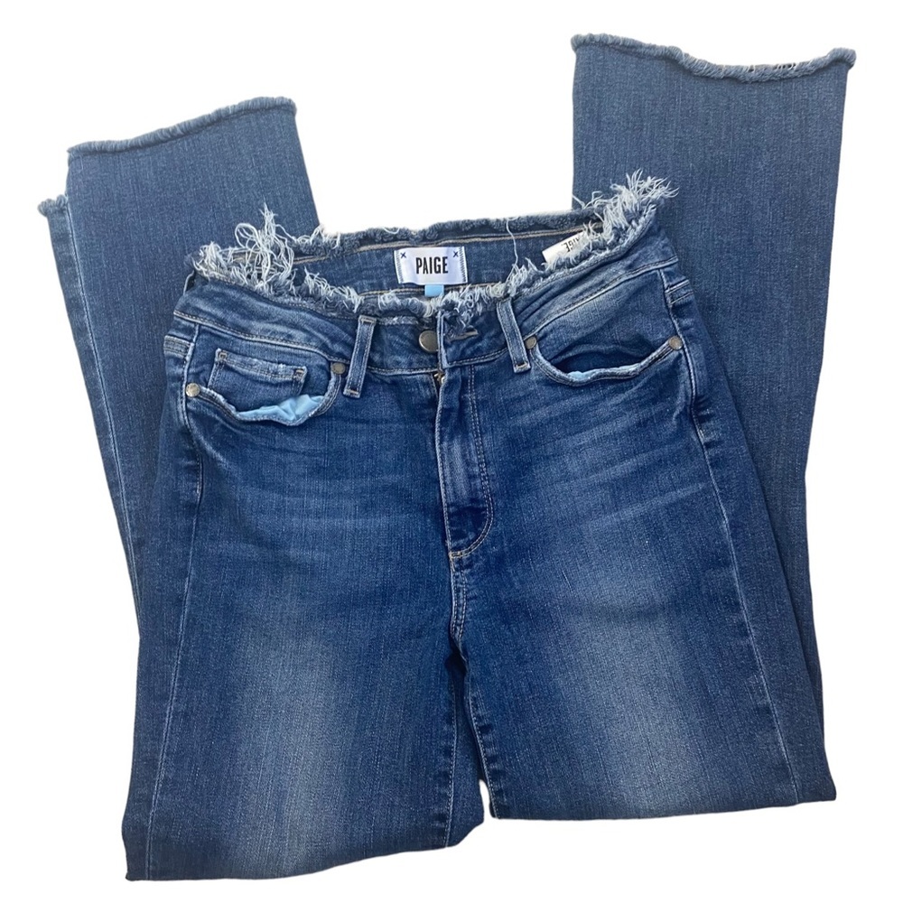 Paige rare jeans Y2K with fringe Colette crop flare size 27